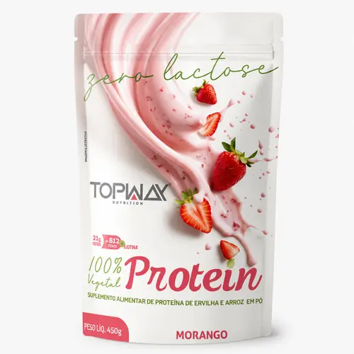TOPWAY 100% PROTEIN ZERO LACTOSE MORANGO 450G