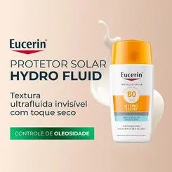 PROTETOR SOLAR FACIAL EUCERIN HYDRO FLUID FPS60 ULTRAFUIDO 50ML