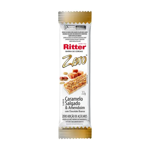 RITTER BARRA DE CEREAL CARAMELO SALGADO COM AMENDOIM ZERO 22G