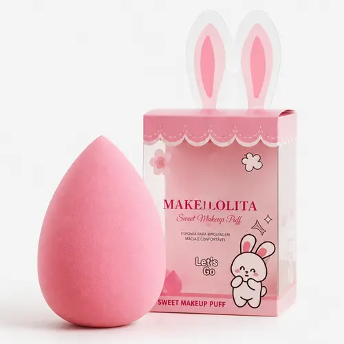 ESPONJA COXINHA PARA MAQUIAGEM COR PRETA MAKE LOLITA