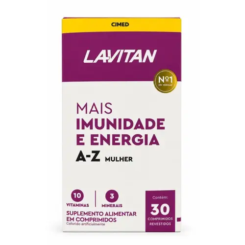 SUPLEMENTO LAVITAN MAIS IMUNIDADE E ENERGIA A Z MULHER COM 30 COMPRIMIDOS