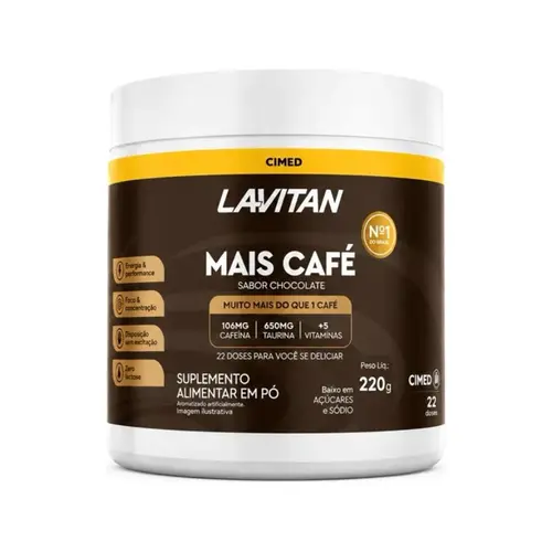 SUPLEMENTO LAVITAN MAIS CAFÉ EM PÓ SABOR CHOCOLATE 220G