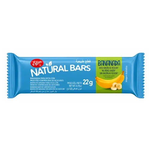 BARRA NATURAL BARS BANANA SEM AÇÚCAR 22G