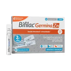 PROBIOTICO BIFILAC GERMINA ZN SABORES LARANJA E MORANGO COM 10 FLACONETES