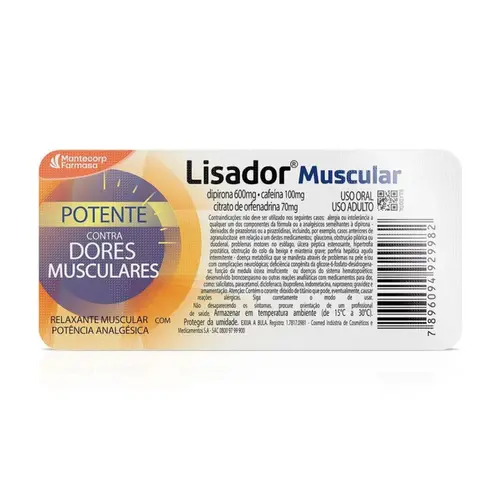 LISADOR MUSCULAR COM 6 COMPRIMIDOS