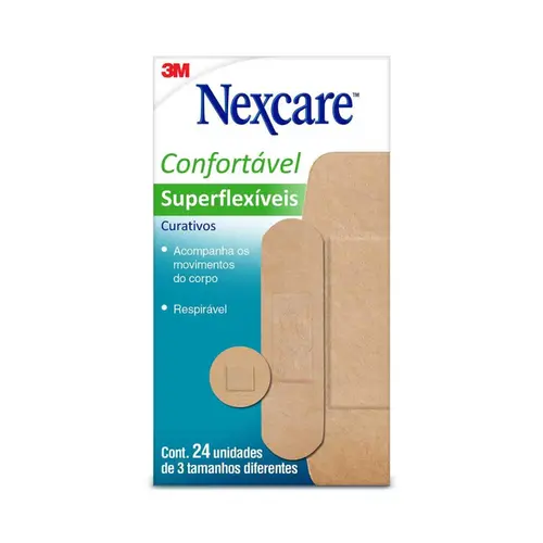 CURATIVOS NEXCARE SUPERFLEXÍVEIS TAMANHOS VARIADOS COM 24 UNIDADES