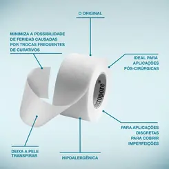 FITA MICROPORE NEXCARE BRANCA 25MM X 1,35M