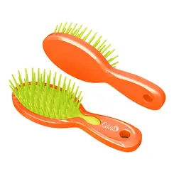 ESCOVA DE CABELO MINI SANTA CLARA COLOR LARANJA COM VERDE