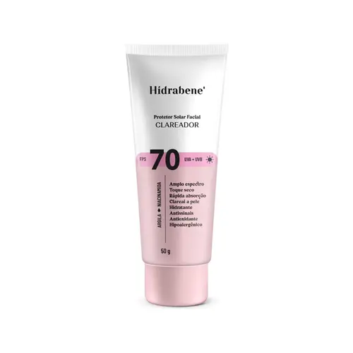 PROTETOR SOLAR FACIAL HIDRABENE CLAREADOR FPS 70 50G