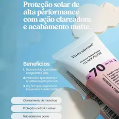 PROTETOR SOLAR FACIAL HIDRABENE CLAREADOR FPS 70 50G