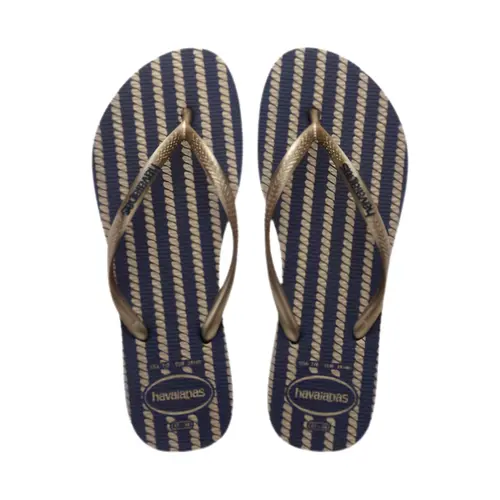 CHINELO HAVAIANAS NAUTICAL MARINHO E ROSE GOLD METAL TAMANHO 44