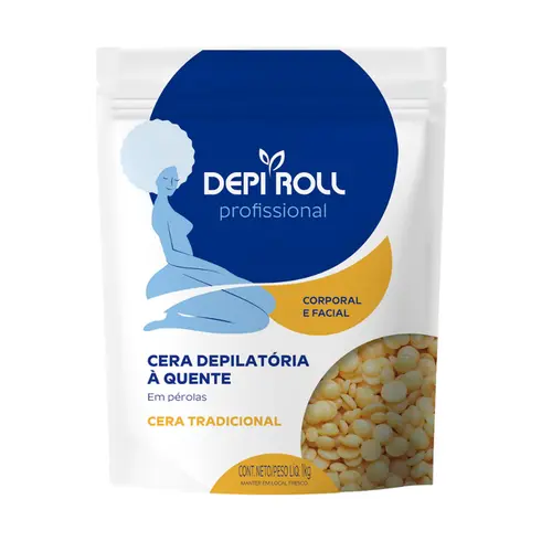 CERA DEPILATÓRIA DEPI ROLL QUENTE EM PÉROLAS TRADICIONAL 1KG