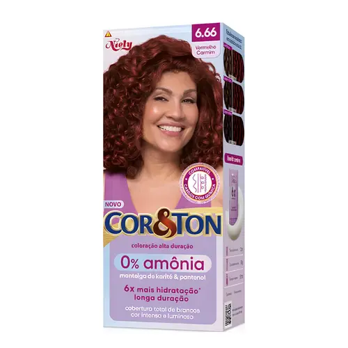 TINTURA COR & TON SEM AMÔNIA 6.66 VERMELHO CARMIM