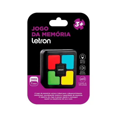 BRINQUEDO JOGO DA MEMÓRIA LETRON COM SOM E LUZ REF 91900