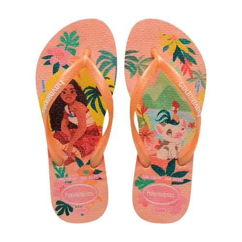 CHINELO HAVAIANAS KIDS SLIM PRINCESS LARANJA SIRIGUELA TAMANHO 29