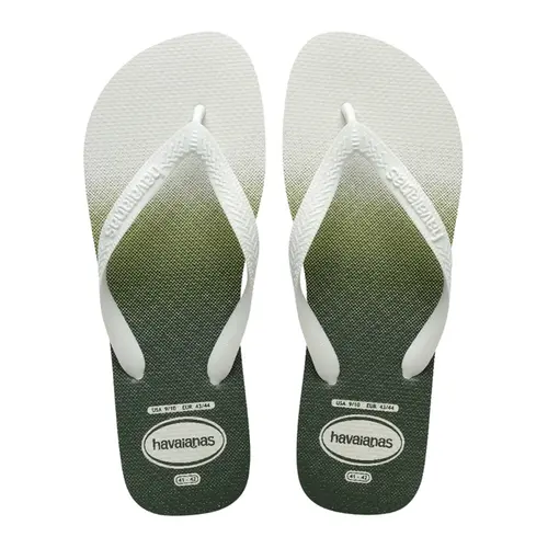 CHINELO HAVAIANAS TOP BASIC BRANCO E VERDE TAMANHO 39