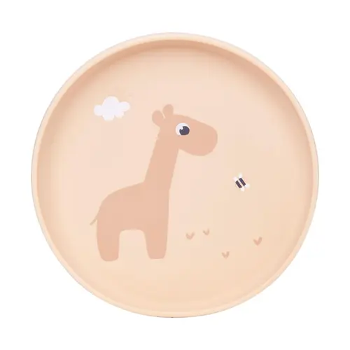 TIGELA BUBA GIRAFA EM SILICONE COM VENTOSA BEGE