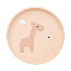 TIGELA BUBA GIRAFA EM SILICONE COM VENTOSA BEGE