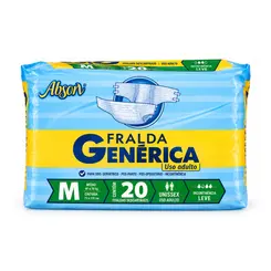 FRALDA GENÉRICA PREMIUM UNISSEX M COM 20 UNIDADES
