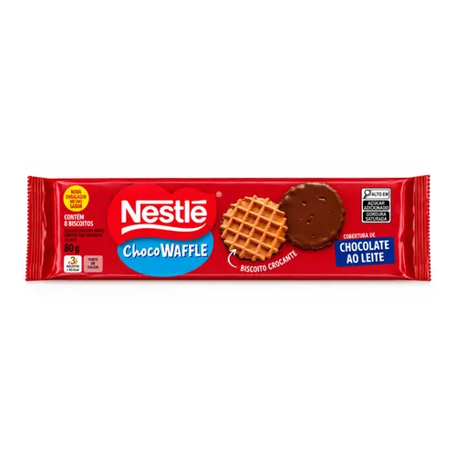BISCOITO NESTLÉ CHOCOWAFFLE CHOCOLATE AO LEITE 80G
