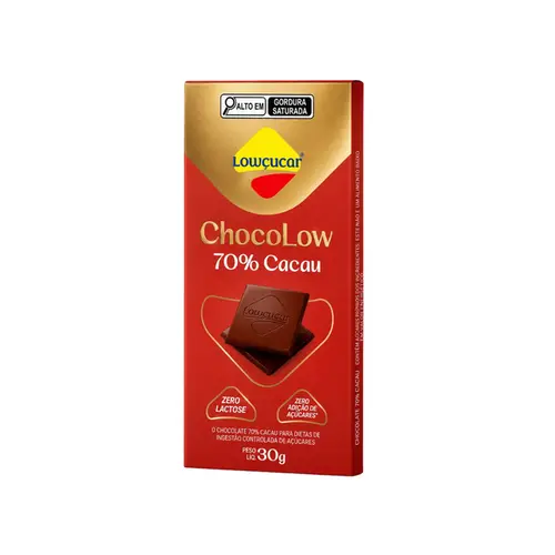 CHOCOLATE LOWÇUCAR 70% CACAU 30G