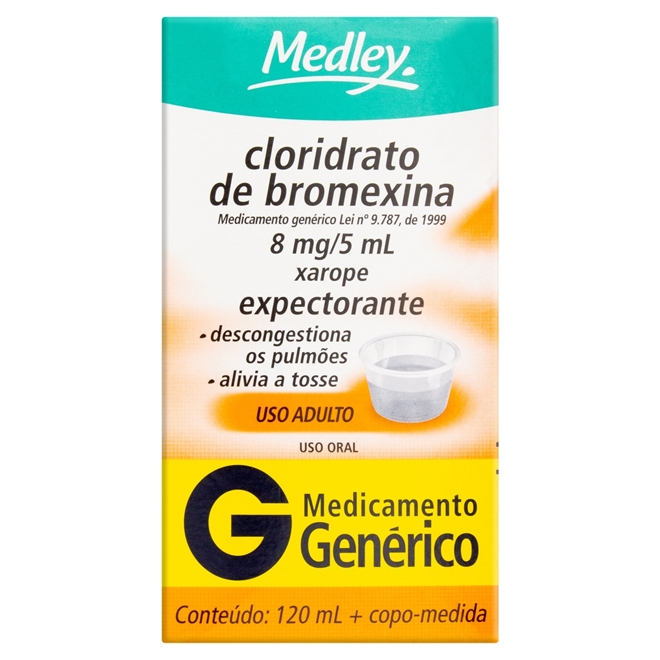 BROMEXINA XAROPE ADULTO 120ML GENERICO MEDLEY - NAO INFORMADO