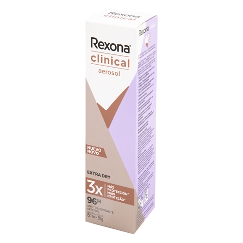 Antitranspirante Aerosol Rexona Clinical Extra Dry 150ml (A embalagem pode  variar)