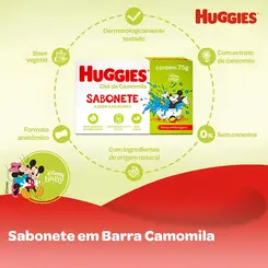 SABONETE EM BARRA HUGGIES CAMOMILA E ALOE VERA 75G