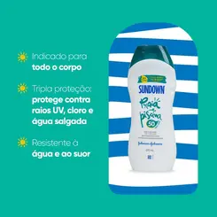 KIT PROTETOR SOLAR CORPO TODO SUNDOWN PRAIA E PISINA FPS 50 200ML + FPS 50 120ML