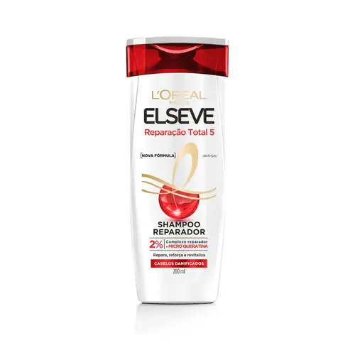 SHAMPOO ELSEVE REPARAÇAO TOTAL 5+ 200ML – FORÇA E RECONSTRUÇAO