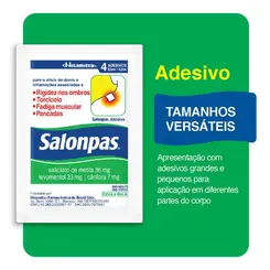 SALONPAS ADESIVO PEQUENO COM 4 UNIDADES