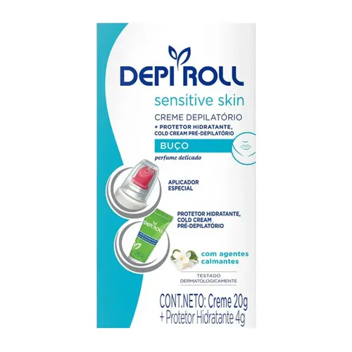 CREME DEPILATORIO PARA BUÇO DEPIL ROLL FACIAL SENSITIVE SKIN 20G