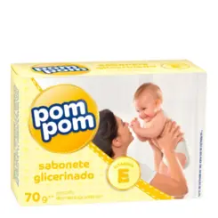 SABONETE POM POM GLICERINA 70G – LIMPEZA SUAVE E HIPOALERGÊNICA INFANTIL