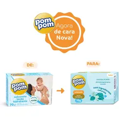 SABONETE POM POM LOÇAO HIDRATANTE 70G - LIMPEZA SUAVE E HITRAÇAO