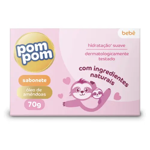 SABONETE POM POM OLEO AMENDOAS 70G - PELE MACIA E PERFUMADA
