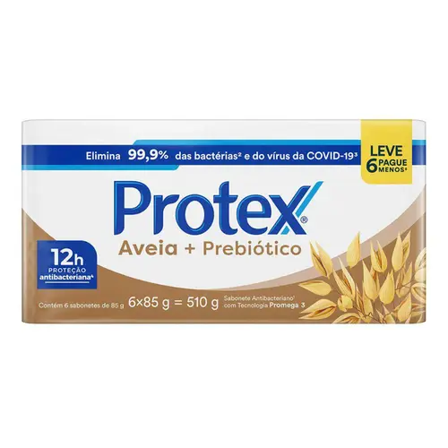 KIT DE SABONETE EM BARRA PROTEX AVEIA 6 UNIDADES 85G