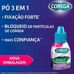 PÓ FIXADOR COREGA 3 EM 1 SABOR MENTA 22G