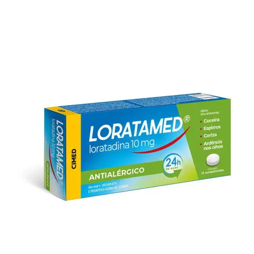 LORATAMED LORATADINA 10 MG COM 12 COMPRIMIDOS