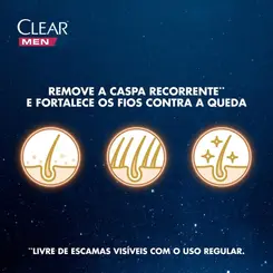 SHAMPOO ANTICASPA CLEAR MEN QUEDA CONTROL 200ML