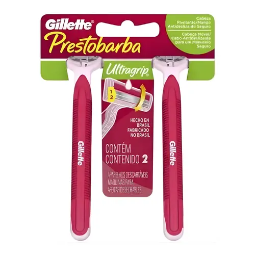 GILLETTE FEMININO ULTRAGIP PRESTOBARBA COM 2 UNIDADES