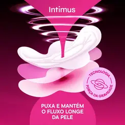 ABSORVENTE INTIMUS NOTURNO COBERTURA SUAVE COM ABAS  8 UNIDADES