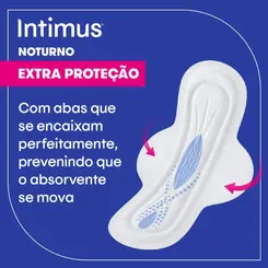 ABSORVENTE INTIMUS NOTURNO COBERTURA SUAVE COM ABAS  8 UNIDADES