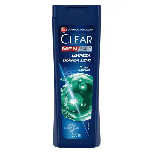 SHAMPOO ANTICASPA CLEAR MEAN 2 EM 1 LIMPEZA DIARIA 200ML