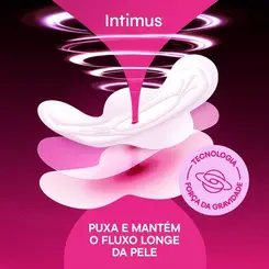 ABSORVENTE INTIMUS NOTURNO COBERTURA SECA COM ABAS 8 UNIDADES
