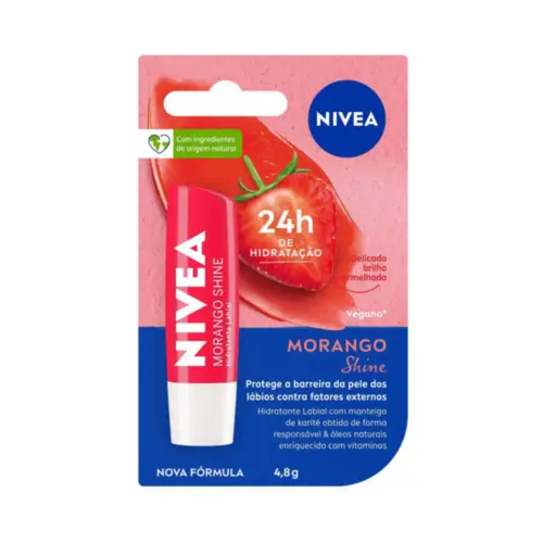 HIDRATANTE LABIAL NIVEA MORANGO SHINE 4,8G
