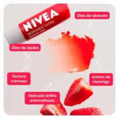 HIDRATANTE LABIAL NIVEA MORANGO SHINE 4,8G