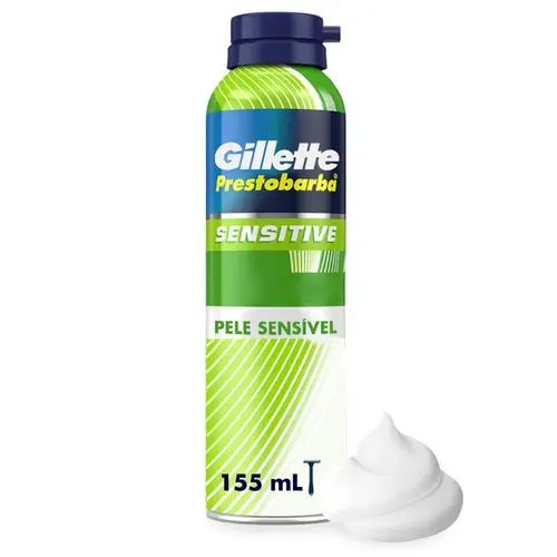 ESPUMA DE BARBEAR GILLETTE PRESTOBARBA PARA PELE SENSIVEL 150G
