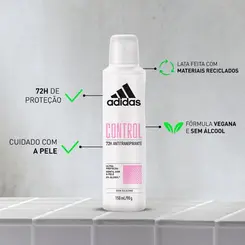 DESODORANTE AEROSOL ANTITRANSPIRANDE FEMININO ADIDAS CONTROL 150ML