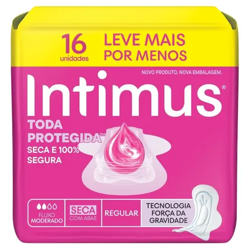 ABSORVENTE INTIMUS SECA COM ABAS 16 UNIDADES