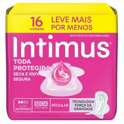 ABSORVENTE INTIMUS SECA COM ABAS 16 UNIDADES